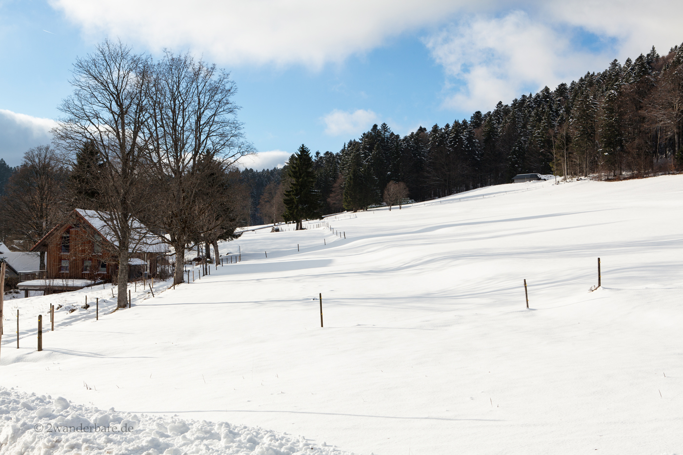 Schnee auf dem Todtmooser Lebküchlerweg