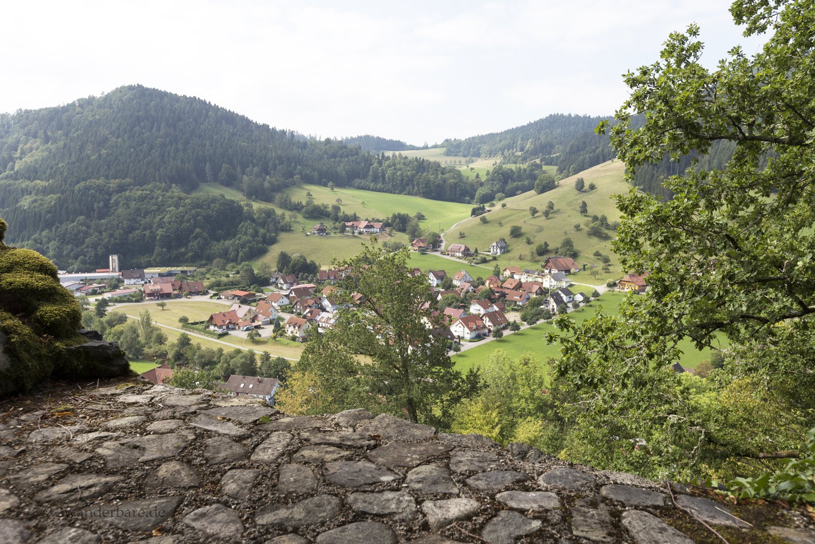 Aussicht von der Burgruine Wolfach, dem Schlössle im Wolftal