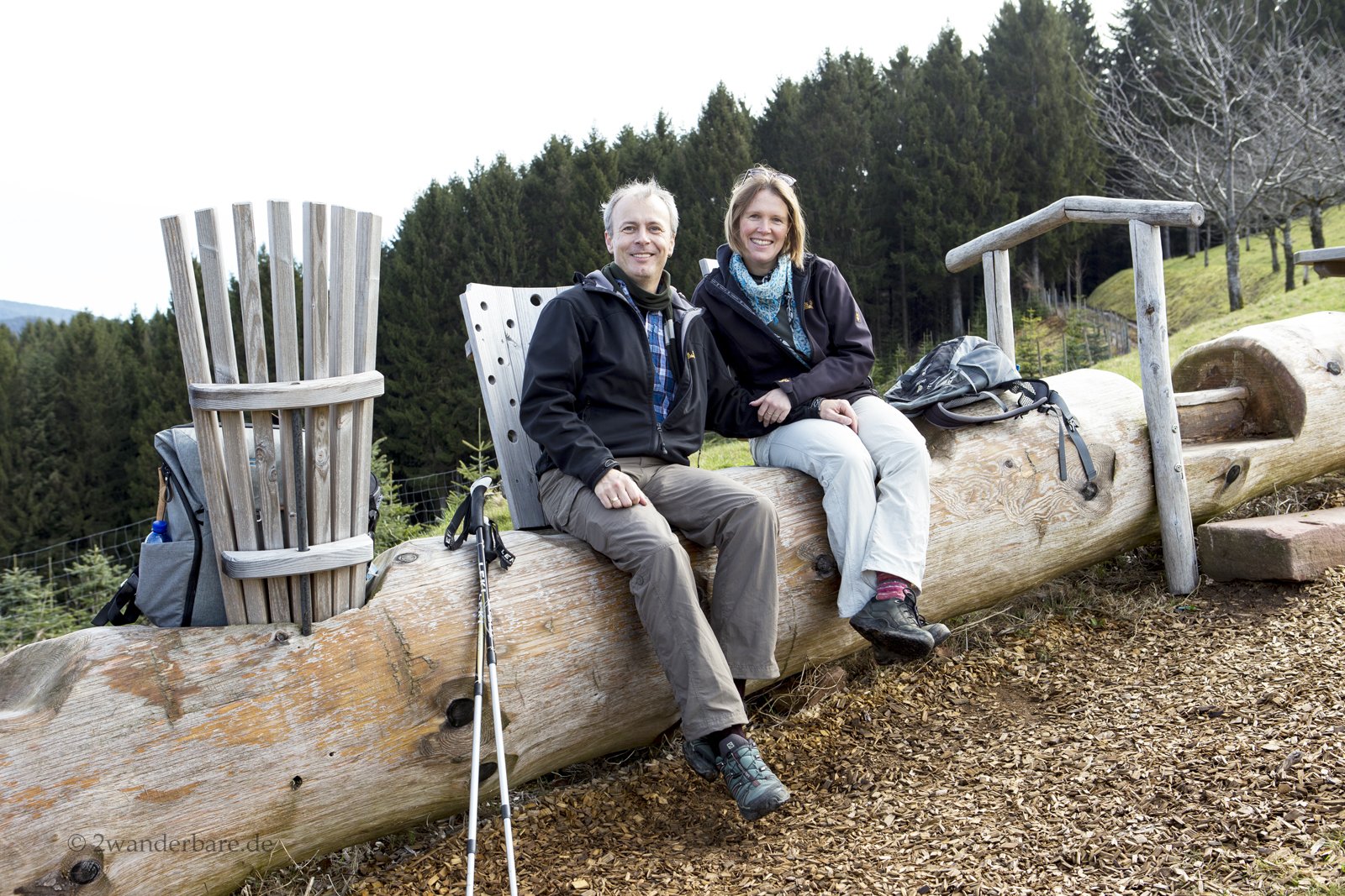Annette und Lars auf der Großen Bank am Harmersbacher Vesperweg