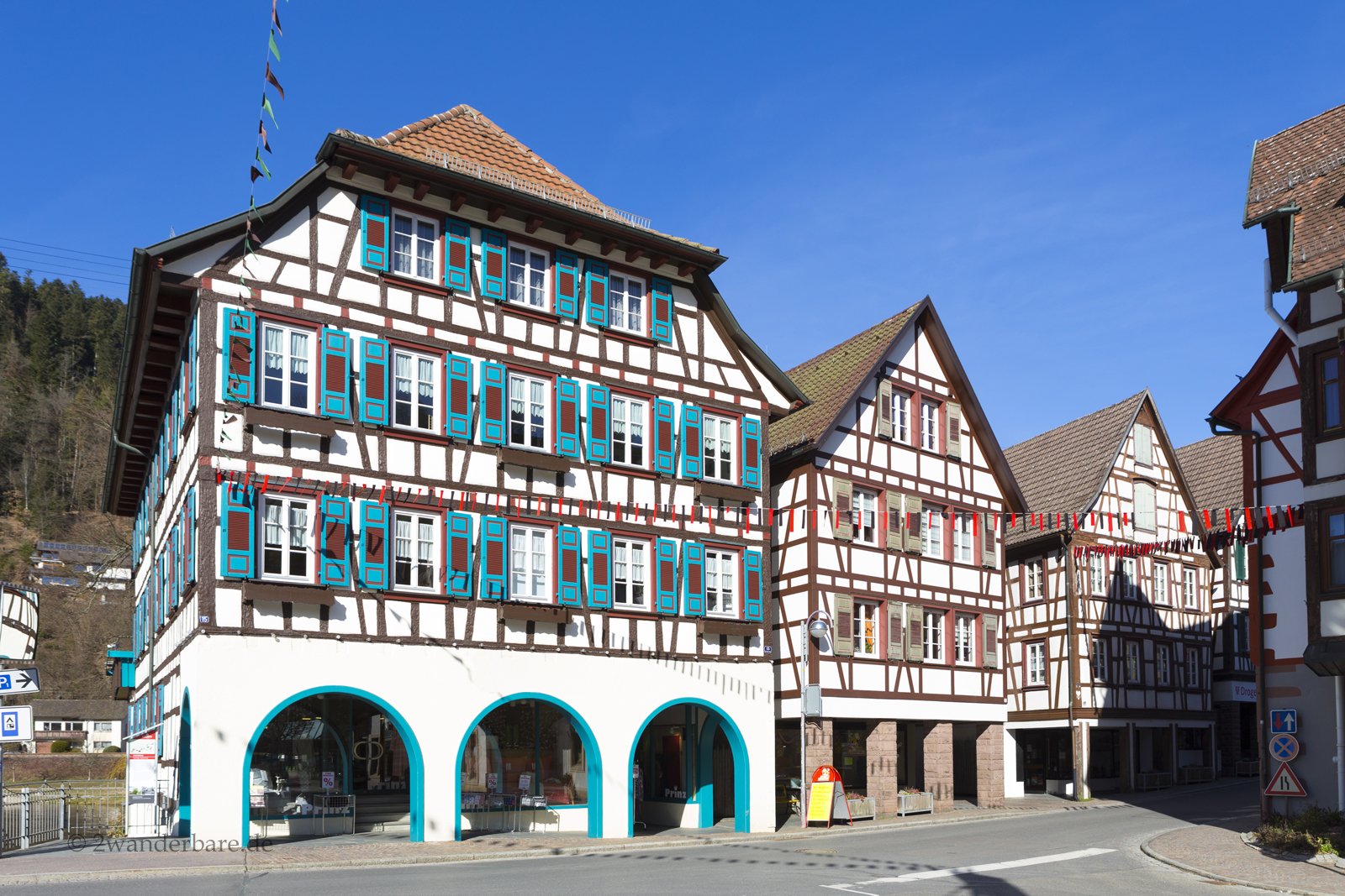 Stattliche Fachwerkhäuser in der Altstadt von Schiltach