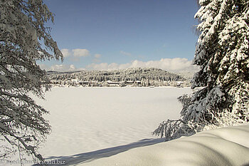 schneebedeckte Eisfläche auf dem Titisee