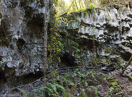 Basaltsäulen in der Caldera de Agua im Barranco Magdalena