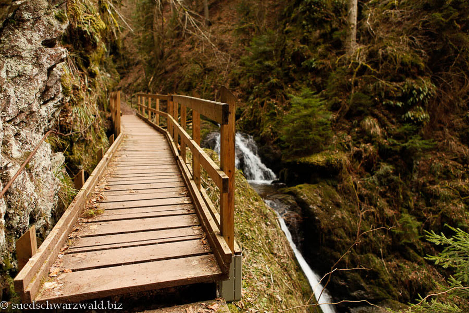 Steg an einer Felswand in der Lotenbachklamm