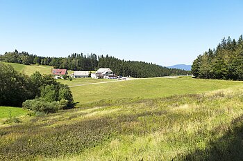 Aussicht über das Landwassereck zum gleichnamigen Gasthaus