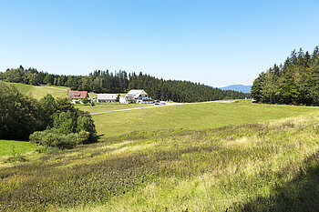 Aussicht über das Landwassereck zum gleichnamigen Gasthaus