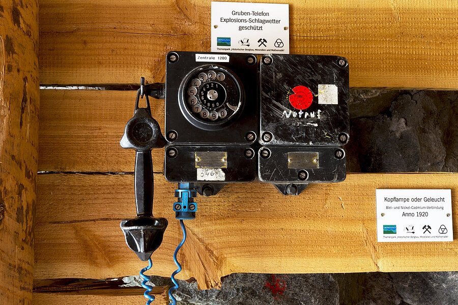 Gruben-Telefon im Schaustollen des Themenparks Bergbau Oberwolfach