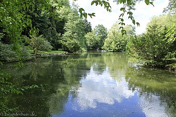 Wolken spiegeln sich im Waldsee bei Haslach im Kinzigtal