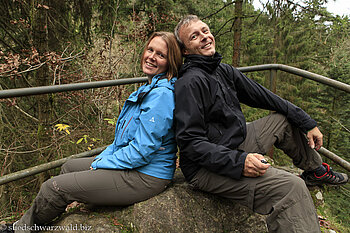 Rast beim Strahlbrusch-Wasserfall