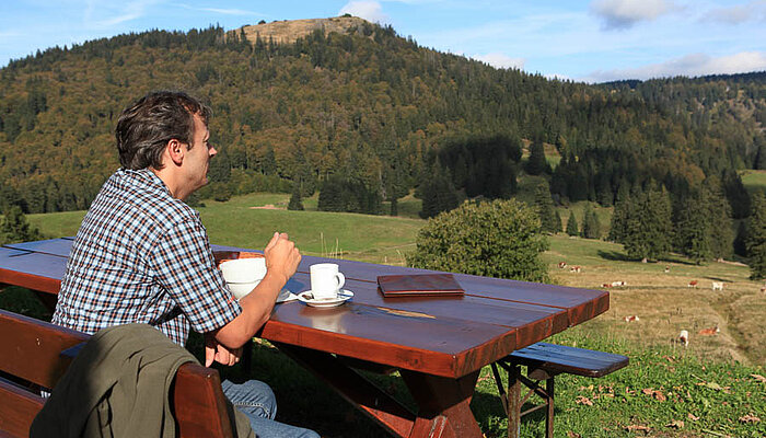 Rast bei der Krunkelbachhütte von Bernau