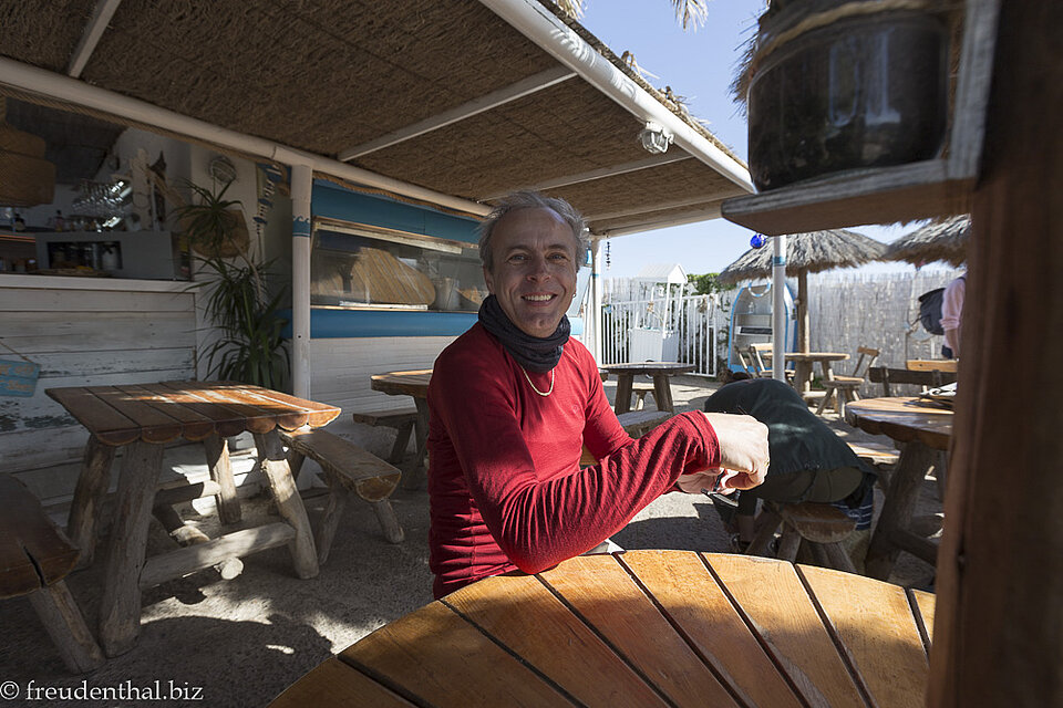 Lars im Restaurant El Chiringuito auf Lanzarote