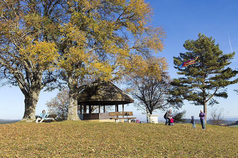 Rastplatz und Pavillon auf dem Gupfen