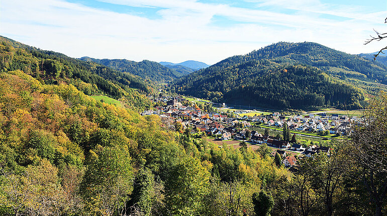 Blick von Sepps Ruhebänkle durch das Renchtal