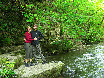 Annette und Lars beim Austritt der Wutach