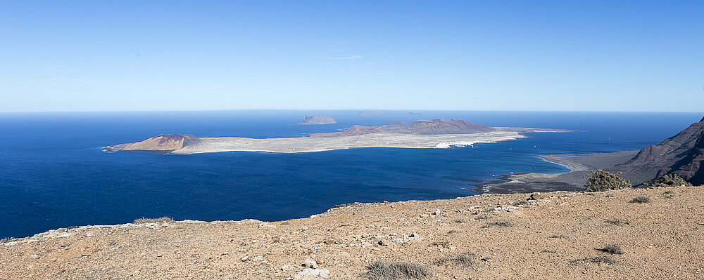 Aussicht auf La Graciosa - Guinate Höhenweg