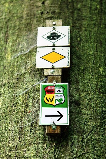 Beschilderung des Großen Hansjakobwegs im Kinzigtal