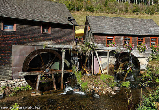 Wasserräder der Hexenlochmühle bei Furtwangen im Schwarzwald