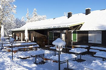 Das Loipenhaus im Winter