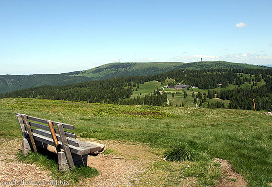 Rastbank auf dem Gipfel des Herzogenhorns im Schwarzwald