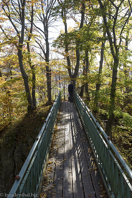 Auf der Brücke zur Burg Rosenstein